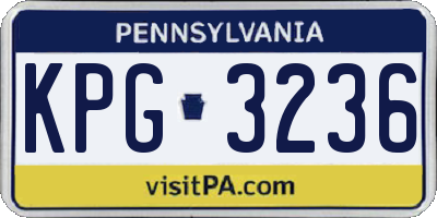 PA license plate KPG3236