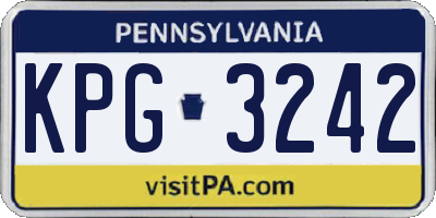 PA license plate KPG3242