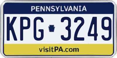 PA license plate KPG3249