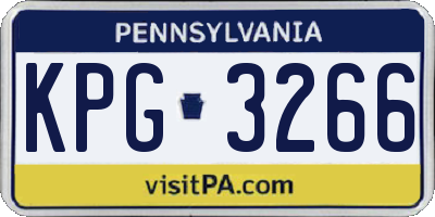 PA license plate KPG3266