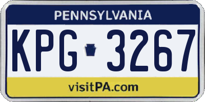 PA license plate KPG3267