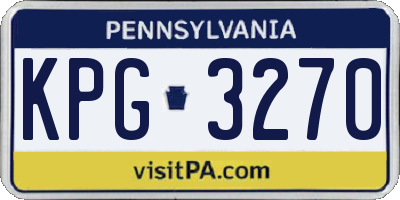 PA license plate KPG3270
