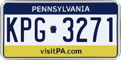 PA license plate KPG3271