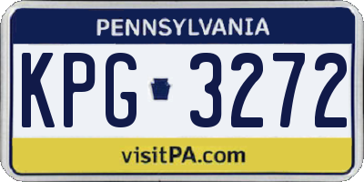 PA license plate KPG3272
