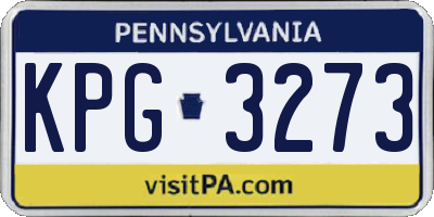 PA license plate KPG3273