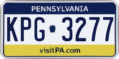 PA license plate KPG3277