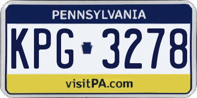 PA license plate KPG3278