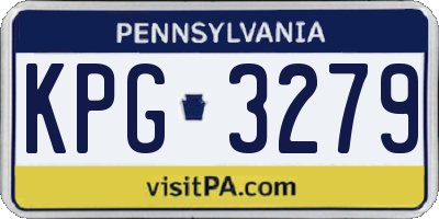 PA license plate KPG3279
