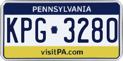 PA license plate KPG3280