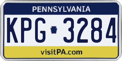 PA license plate KPG3284