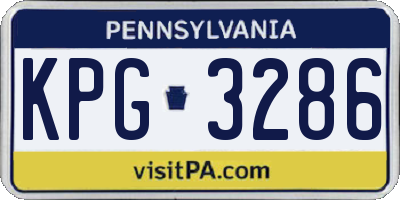 PA license plate KPG3286