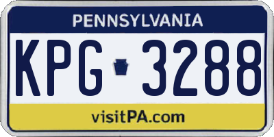 PA license plate KPG3288