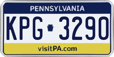 PA license plate KPG3290