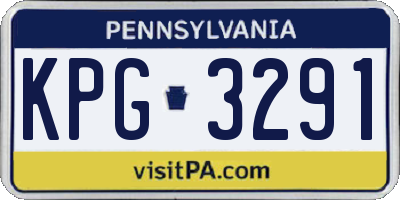 PA license plate KPG3291