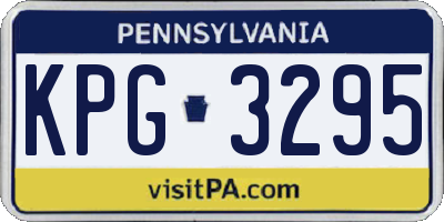 PA license plate KPG3295
