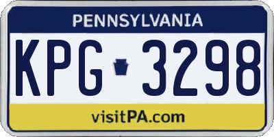 PA license plate KPG3298