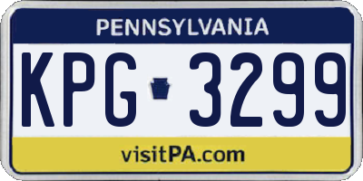 PA license plate KPG3299