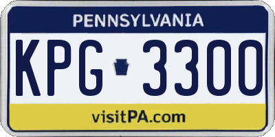PA license plate KPG3300