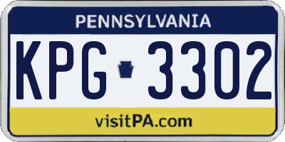PA license plate KPG3302