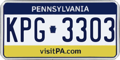 PA license plate KPG3303