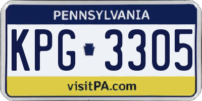 PA license plate KPG3305
