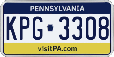 PA license plate KPG3308