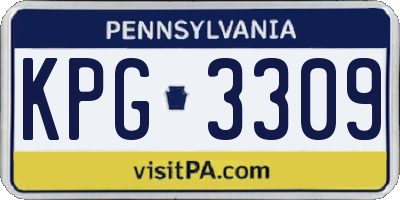 PA license plate KPG3309
