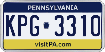 PA license plate KPG3310