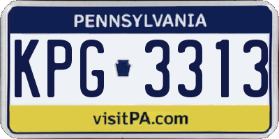 PA license plate KPG3313