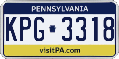 PA license plate KPG3318