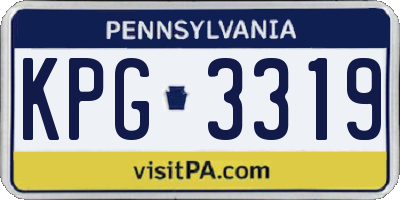 PA license plate KPG3319