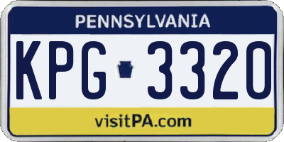 PA license plate KPG3320