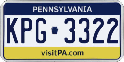 PA license plate KPG3322