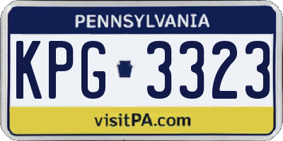 PA license plate KPG3323