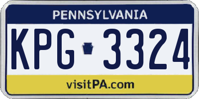 PA license plate KPG3324