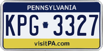 PA license plate KPG3327