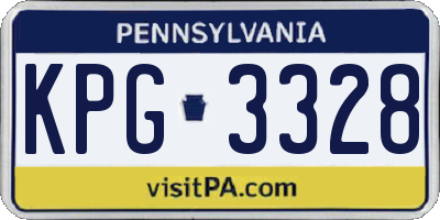 PA license plate KPG3328