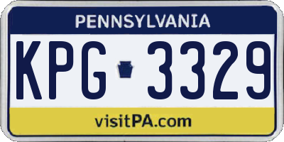PA license plate KPG3329