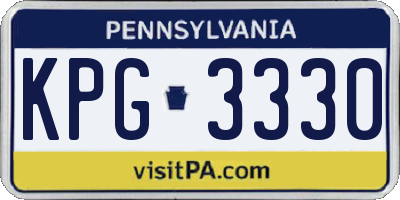 PA license plate KPG3330