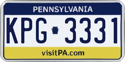 PA license plate KPG3331