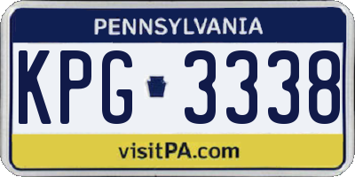 PA license plate KPG3338