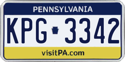PA license plate KPG3342