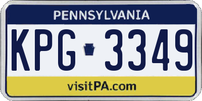 PA license plate KPG3349