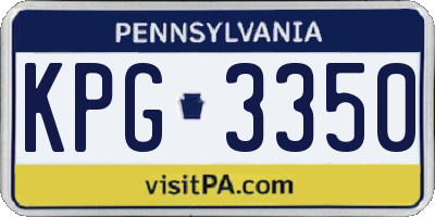 PA license plate KPG3350