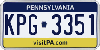 PA license plate KPG3351