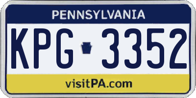 PA license plate KPG3352