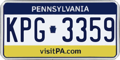 PA license plate KPG3359