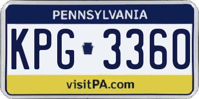 PA license plate KPG3360