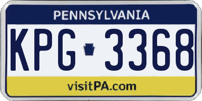 PA license plate KPG3368
