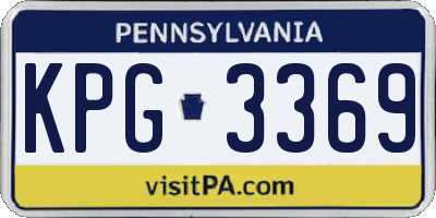 PA license plate KPG3369